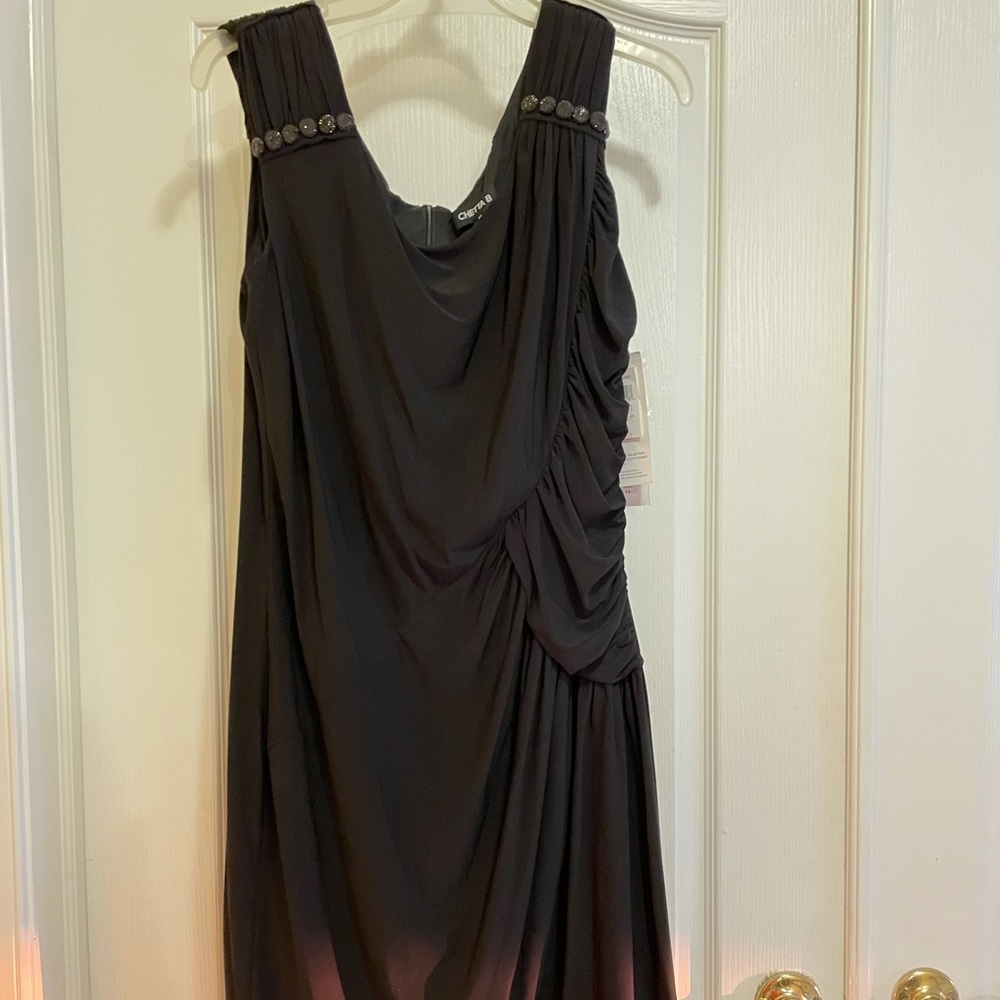 Size 14 Black Chetta B Dress with Cute Rhinestones
